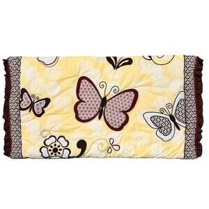 COCALO © Butterflies & Flowers Yellow & Brown‎ Baby Nursery Large Sham 37” x 20”